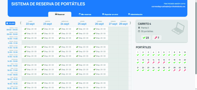 Reserva de portátiles sueltos (I)