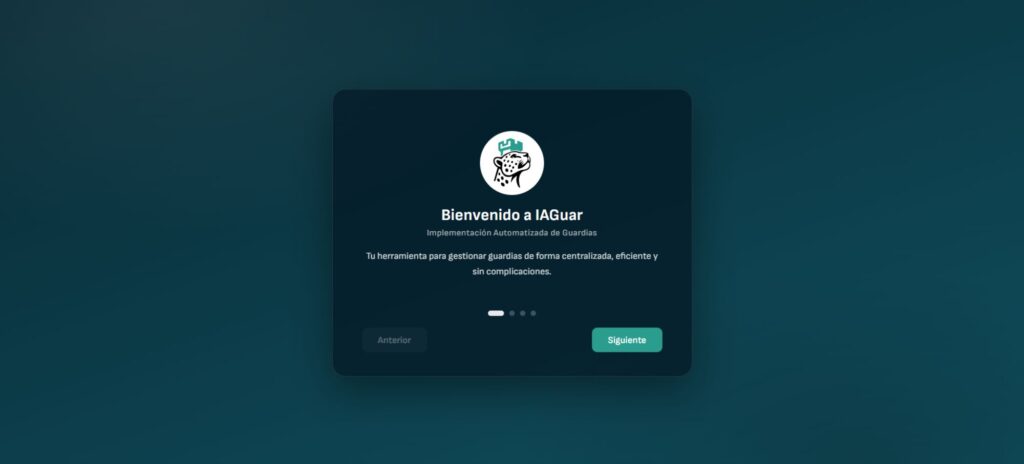 Pantalla de bienvenida